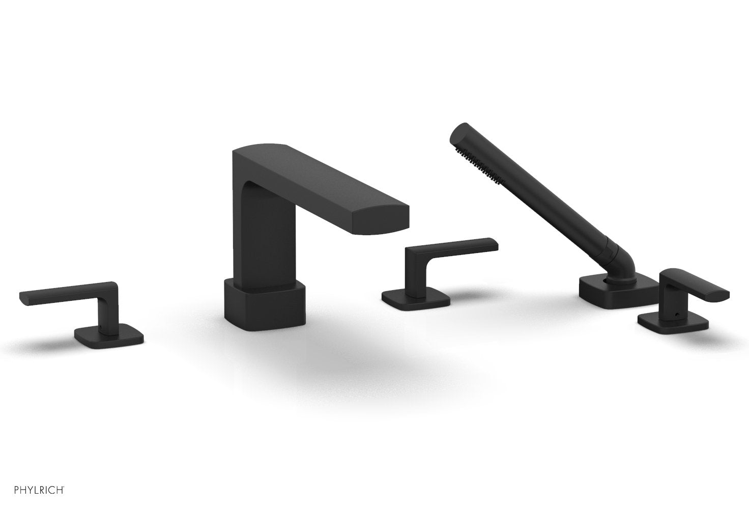 1-3/8" - French Brass - RADI Deck Tub Set with Hand Shower - Lever Handles 181-49 by Phylrich - New York Hardware