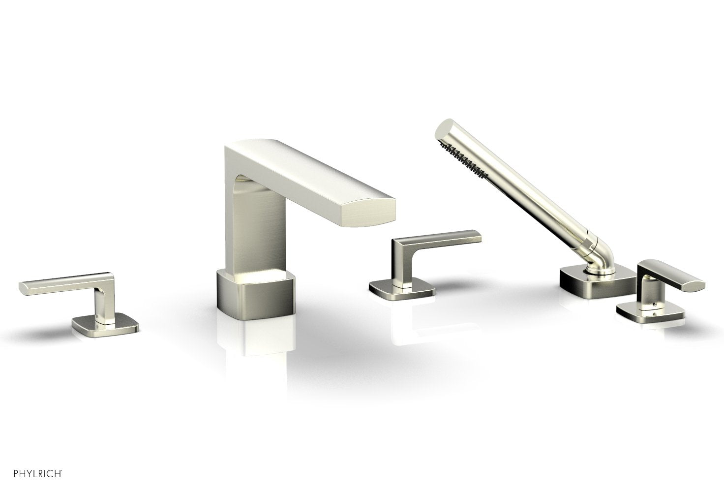 1-3/8" - Polished Nickel - RADI Deck Tub Set with Hand Shower - Lever Handles 181-49 by Phylrich - New York Hardware