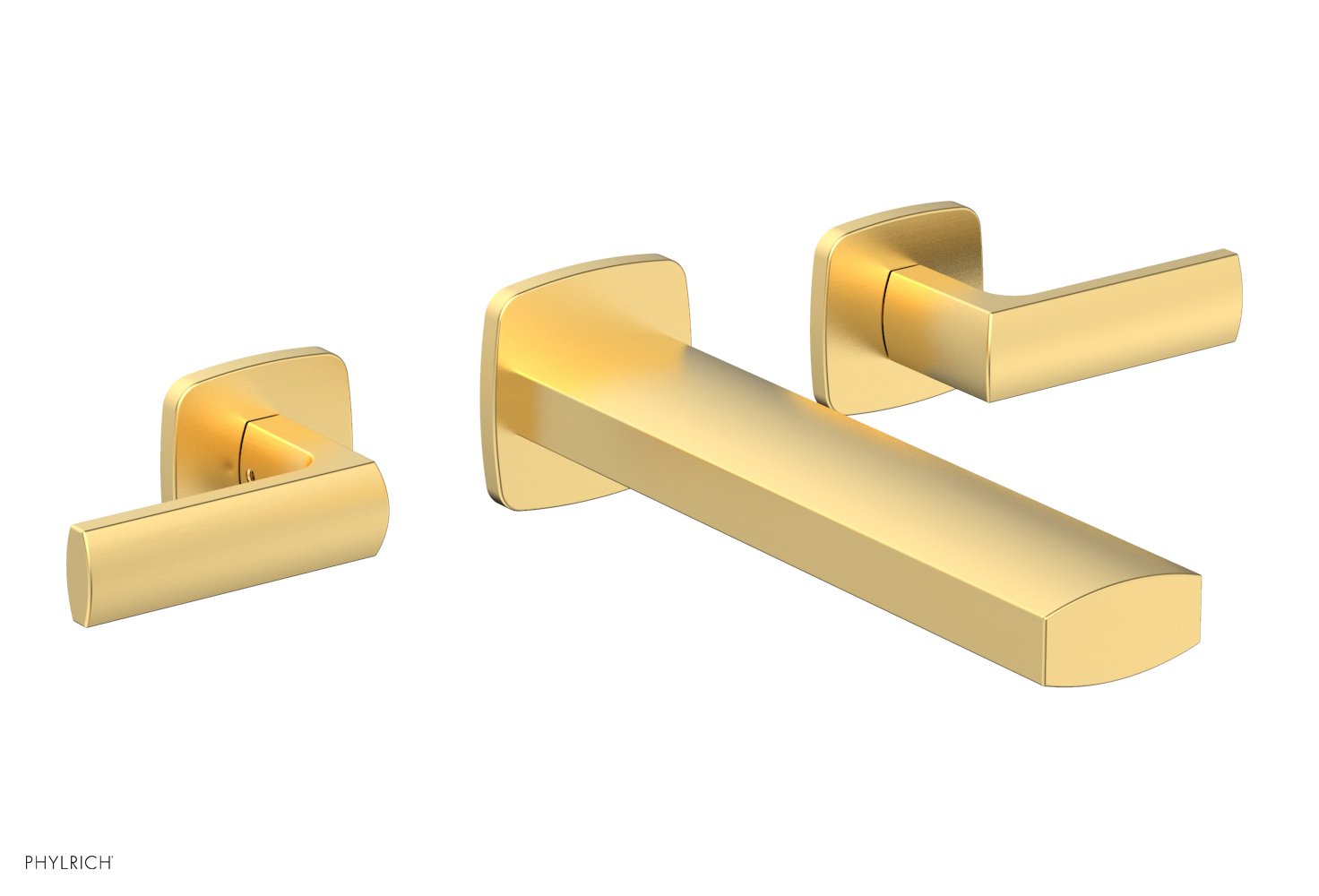 1-1/8" - Burnished Gold - RADI Wall Tub Set - Lever Handles 181-57 by Phylrich - New York Hardware