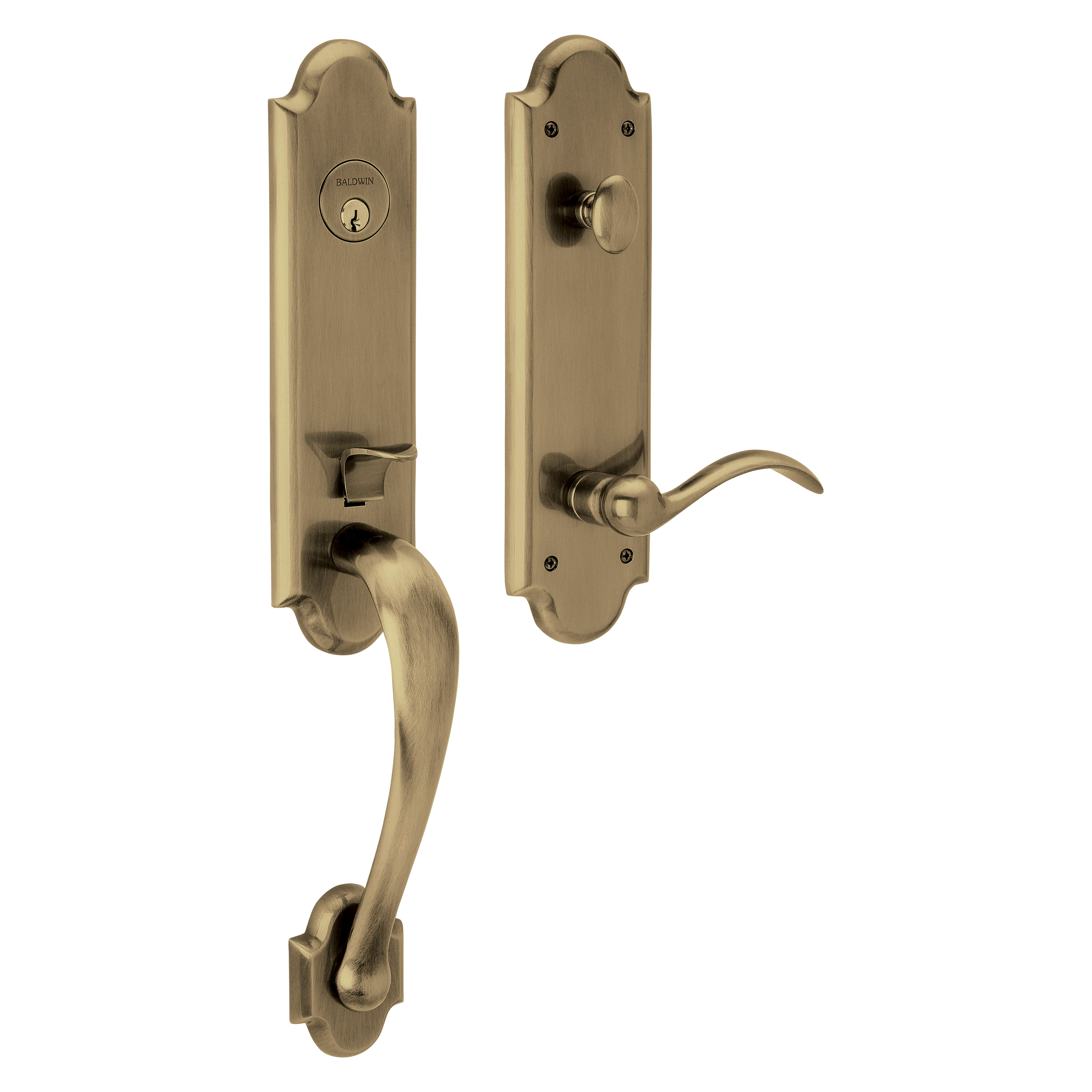 Baldwin Boulder Single Cylinder Handleset with 5452V Beavertail Lever