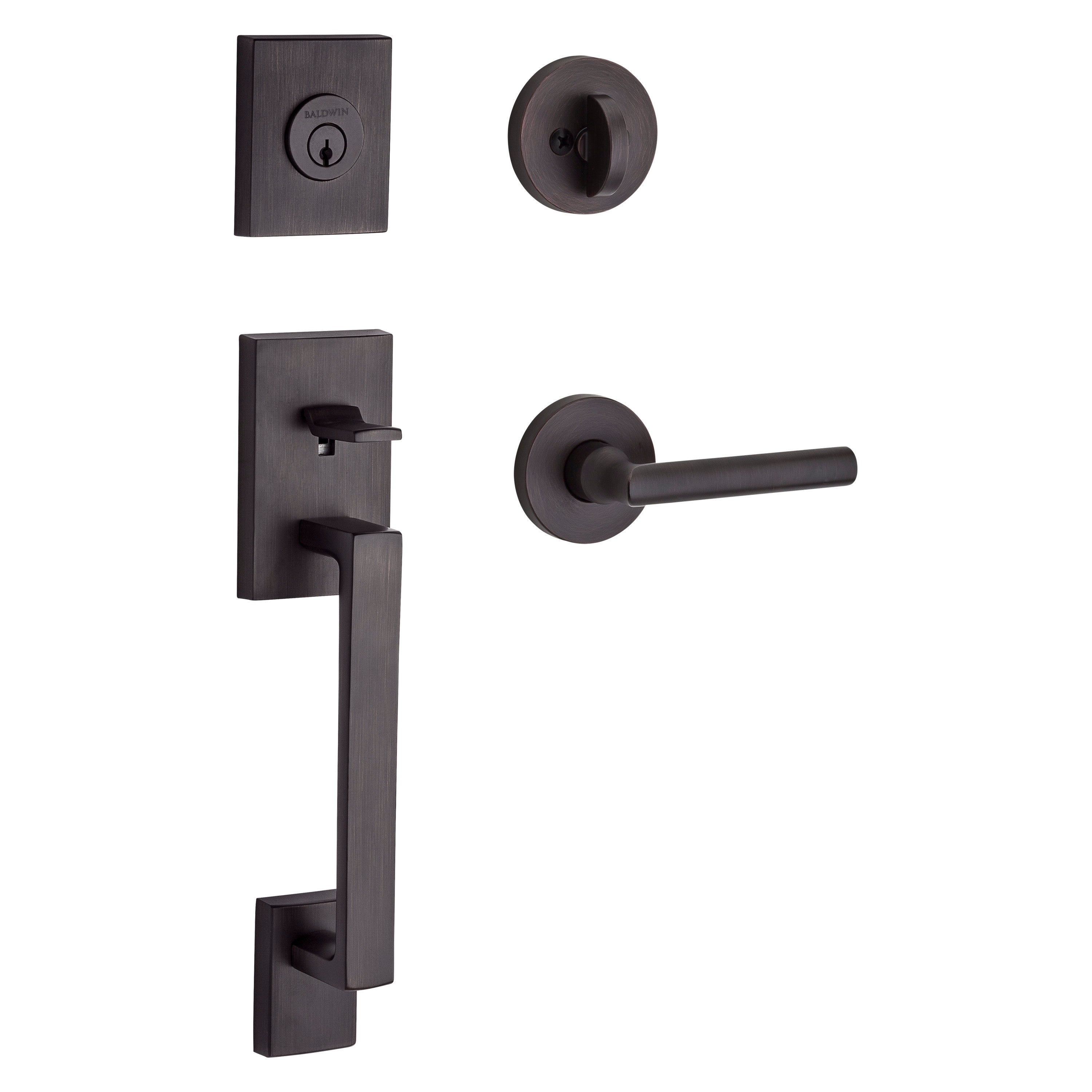 Baldwin Reserve La Jolla Single Cylinder Handleset With Tube Lever