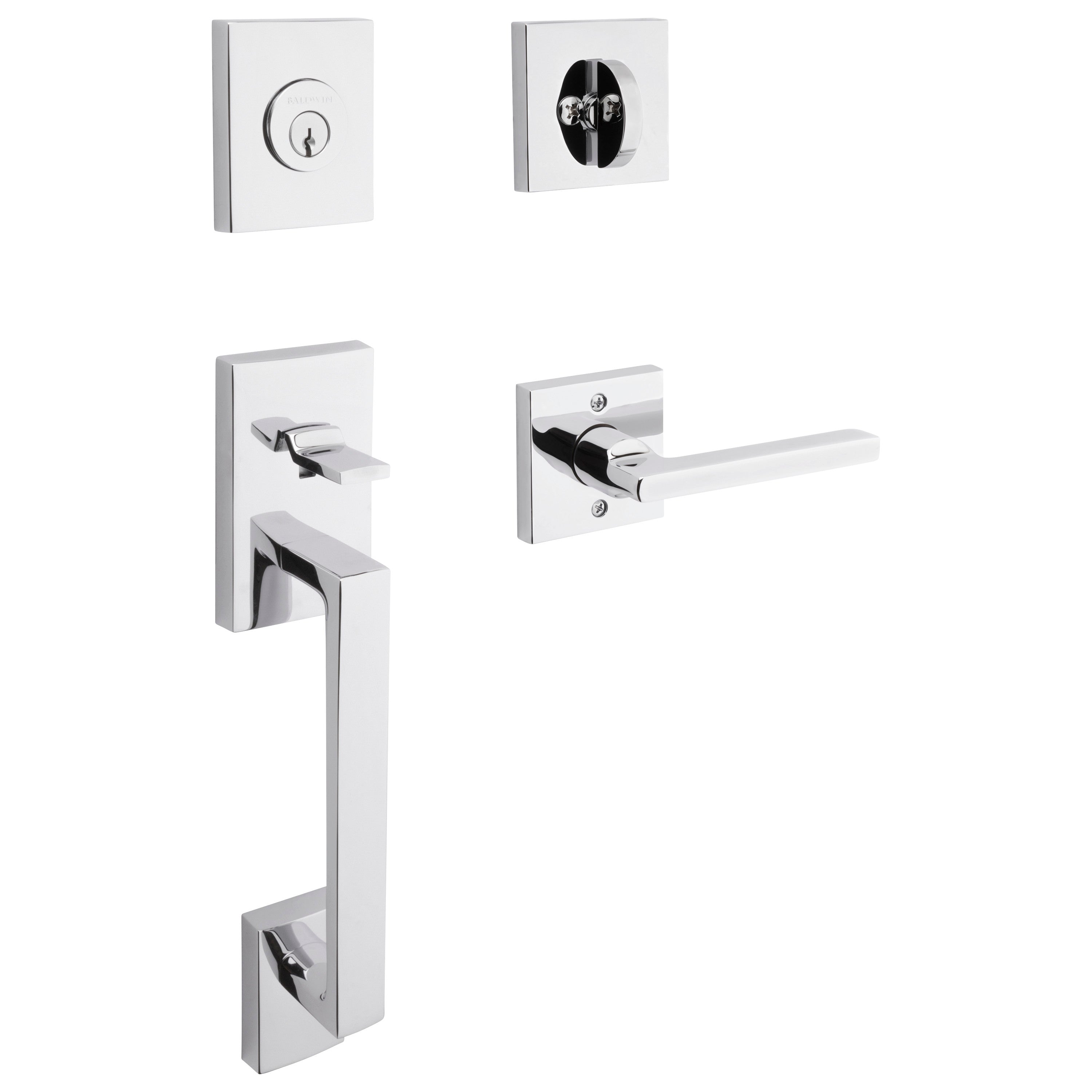 Baldwin Reserve La Jolla Single Cylinder Handleset With Square Lever