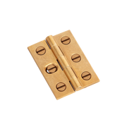 Armac Martin 207 - (Pair of) 1 SLOT Brass Broad Butt Hinge With Slotted Screws