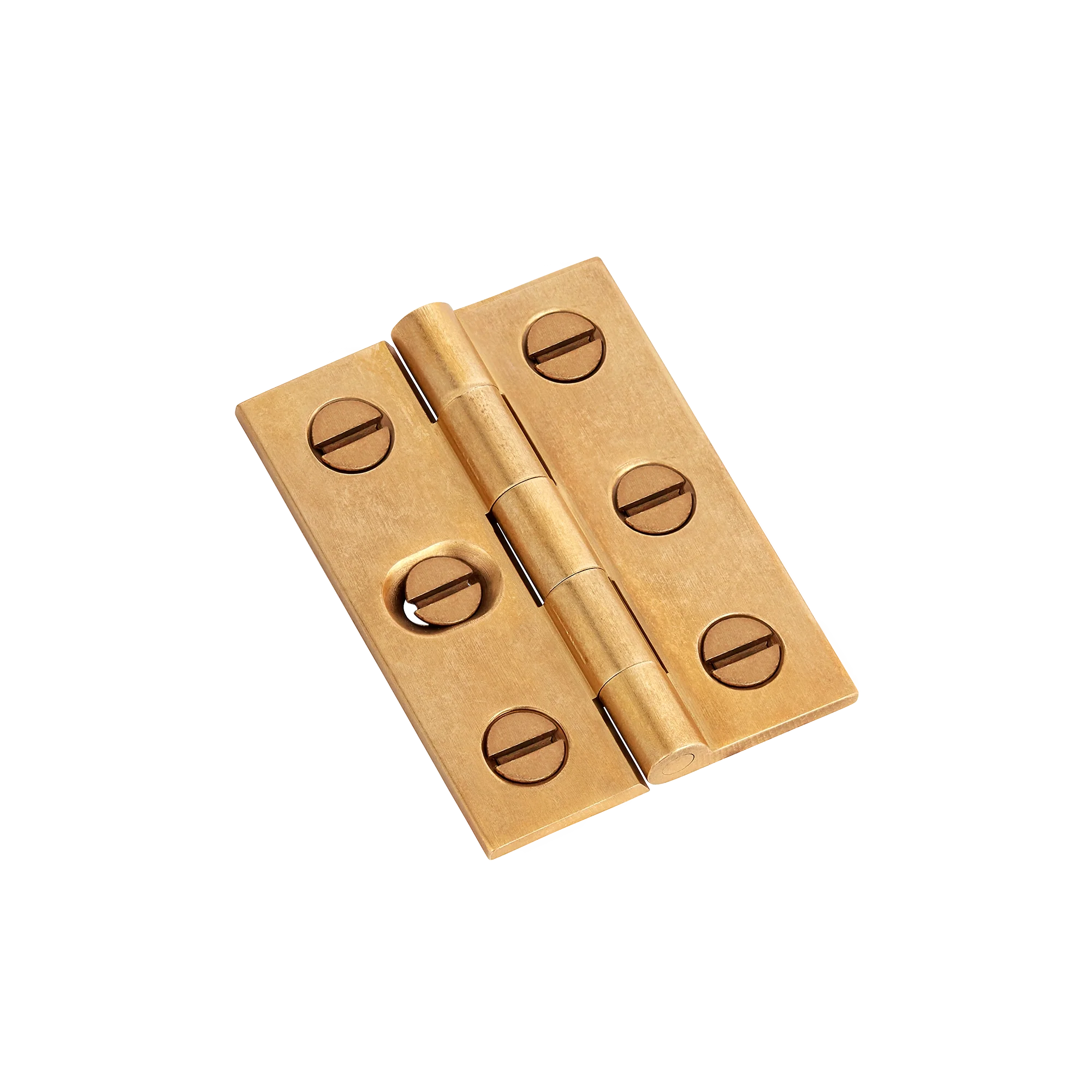 Armac Martin 207 - (Pair of) 1 SLOT Brass Broad Butt Hinge With Slotted Screws