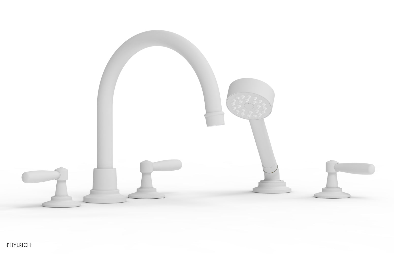 Phylrich WORKS Deck Tub Set with Hand Shower High Spout Lever Handles