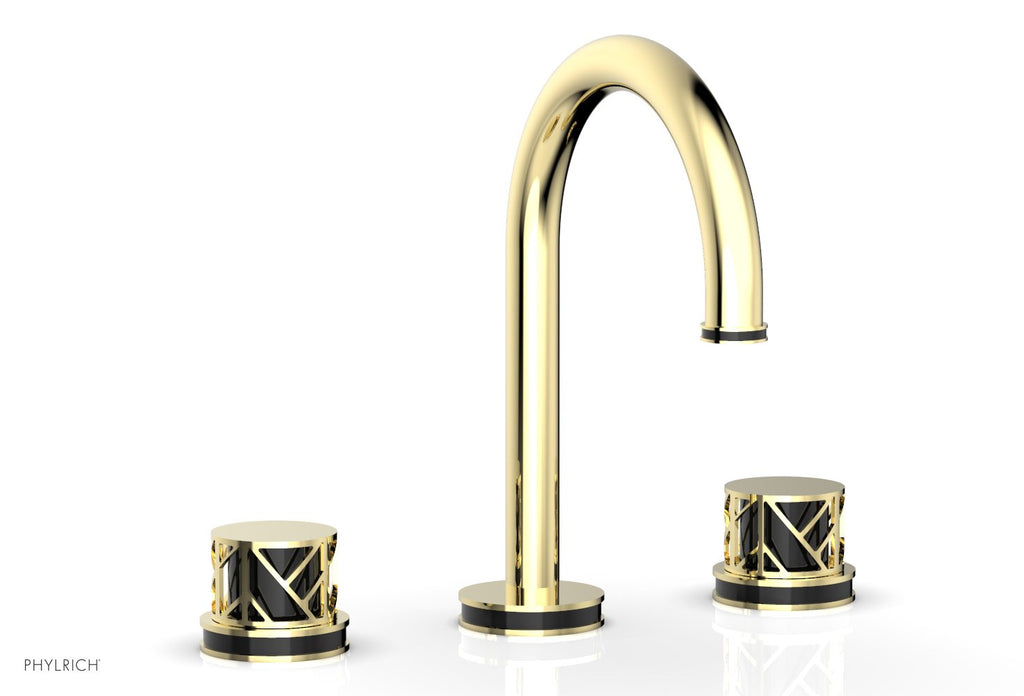 9-7/8" - Polished Chrome - JOLIE Widespread Faucet - Round Handles with "Black" Accents 222-01 by Phylrich - New York Hardware