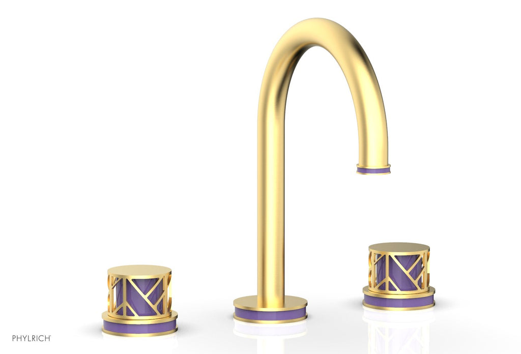 9-7/8" - Weathered Copper - JOLIE Widespread Faucet - Round Handles with "Purple" Accents 222-01 by Phylrich - New York Hardware