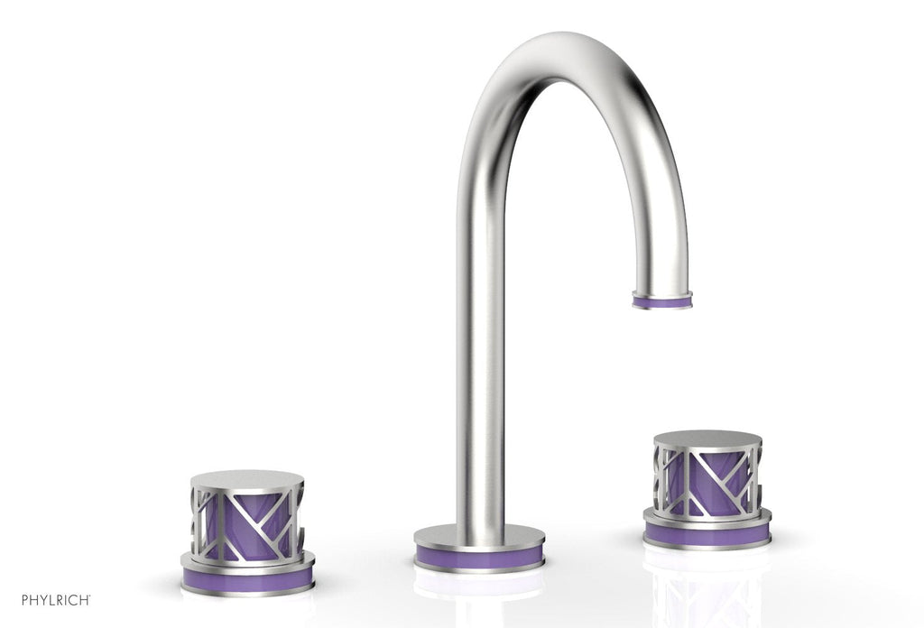 9-7/8" - Satin Chrome - JOLIE Widespread Faucet - Round Handles with "Purple" Accents 222-01 by Phylrich - New York Hardware