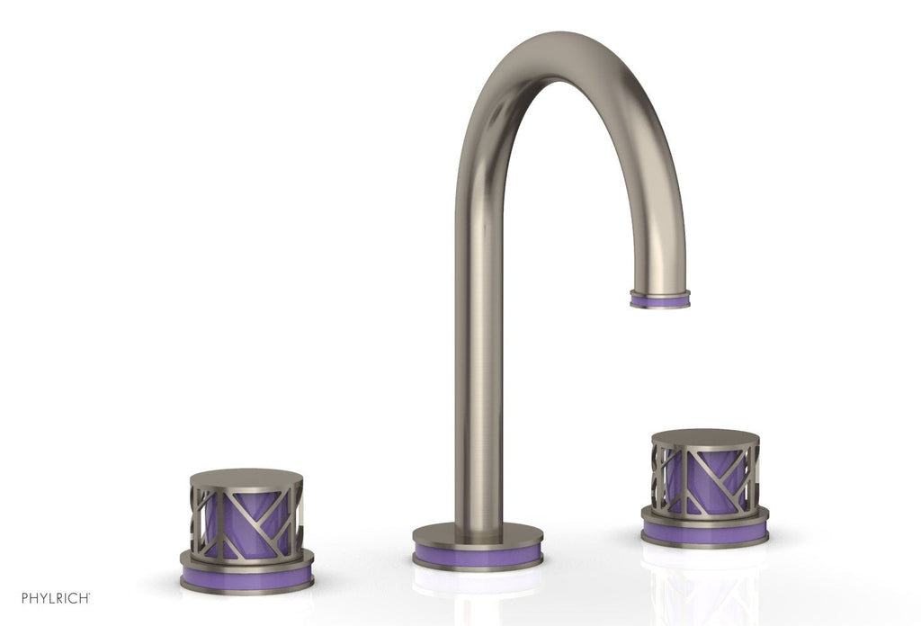 9-7/8" - Pewter - JOLIE Widespread Faucet - Round Handles with "Purple" Accents 222-01 by Phylrich - New York Hardware
