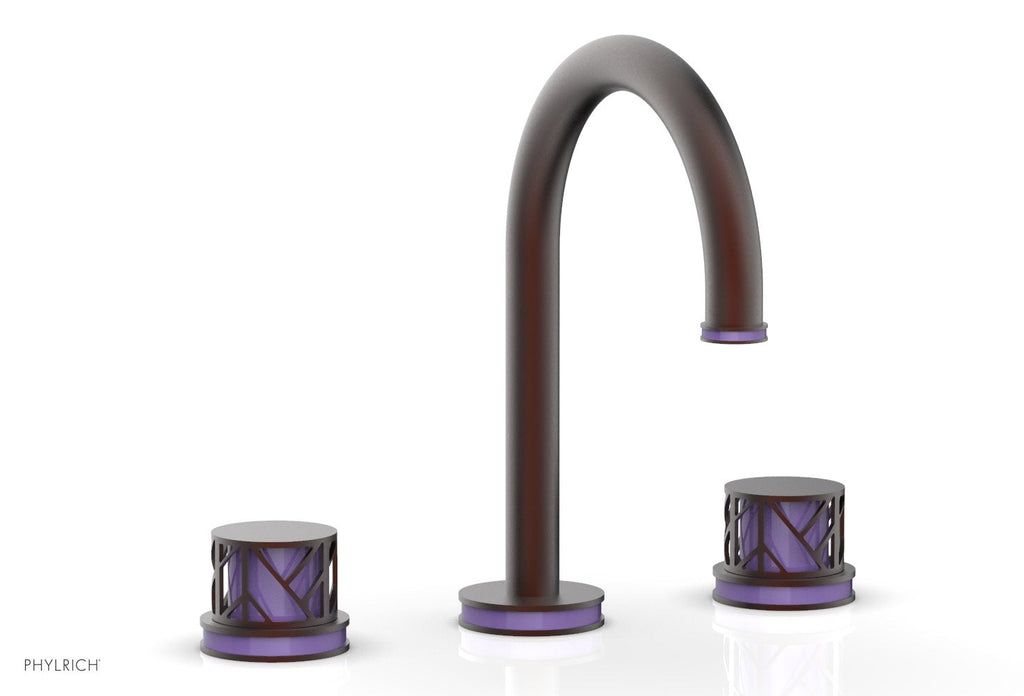 9-7/8" - Oil Rubbed Bronze - JOLIE Widespread Faucet - Round Handles with "Purple" Accents 222-01 by Phylrich - New York Hardware