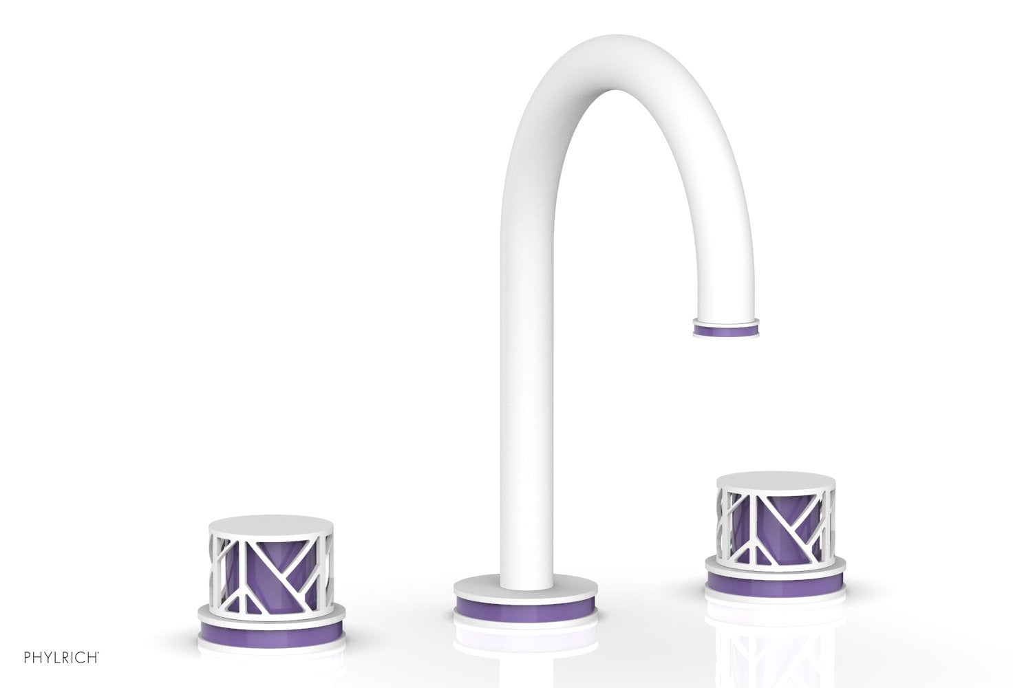 Phylrich JOLIE Widespread Faucet - Round Handles with "Purple" Accents 222-01
