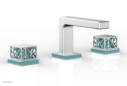 1-1/8" - Polished Chrome - JOLIE Widespread Faucet - Square Handles with "Turquoise" Accents 222-02 by Phylrich - New York Hardware