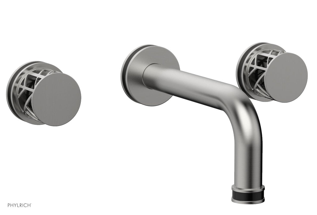 1-1/8" - Satin Chrome - JOLIE Wall Lavatory Set - Round Handles with "Black" Accents 222-11 by Phylrich - New York Hardware