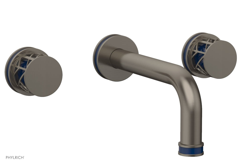 1-1/8" - Pewter - JOLIE Wall Tub Set - Round Handles with "Navy Blue" Accents 222-56 by Phylrich - New York Hardware