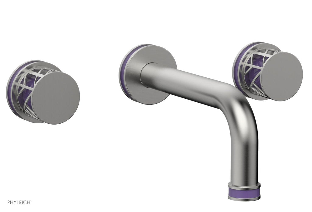 1-1/8" - Satin Chrome - JOLIE Wall Tub Set - Round Handles with "Purple" Accents 222-56 by Phylrich - New York Hardware