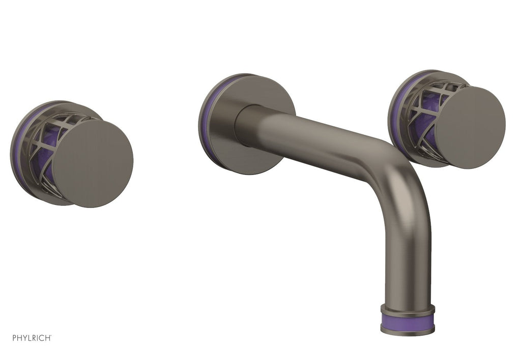 1-1/8" - Pewter - JOLIE Wall Tub Set - Round Handles with "Purple" Accents 222-56 by Phylrich - New York Hardware
