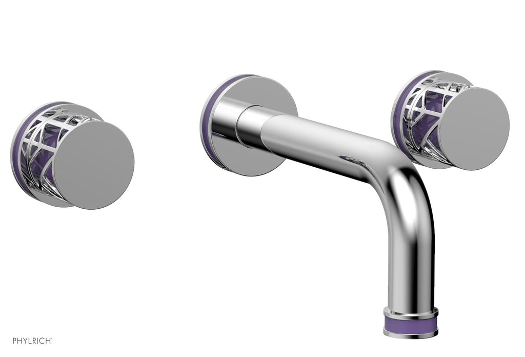 1-1/8" - Polished Chrome - JOLIE Wall Tub Set - Round Handles with "Purple" Accents 222-56 by Phylrich - New York Hardware