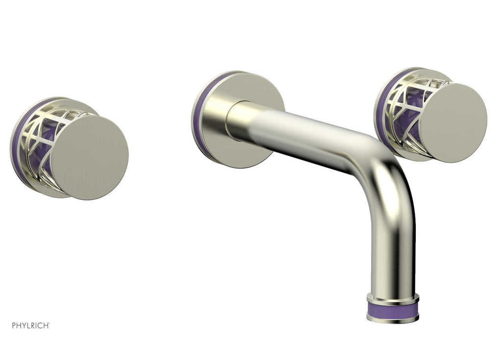 1-1/8" - Satin Nickel - JOLIE Wall Tub Set - Round Handles with "Purple" Accents 222-56 by Phylrich - New York Hardware