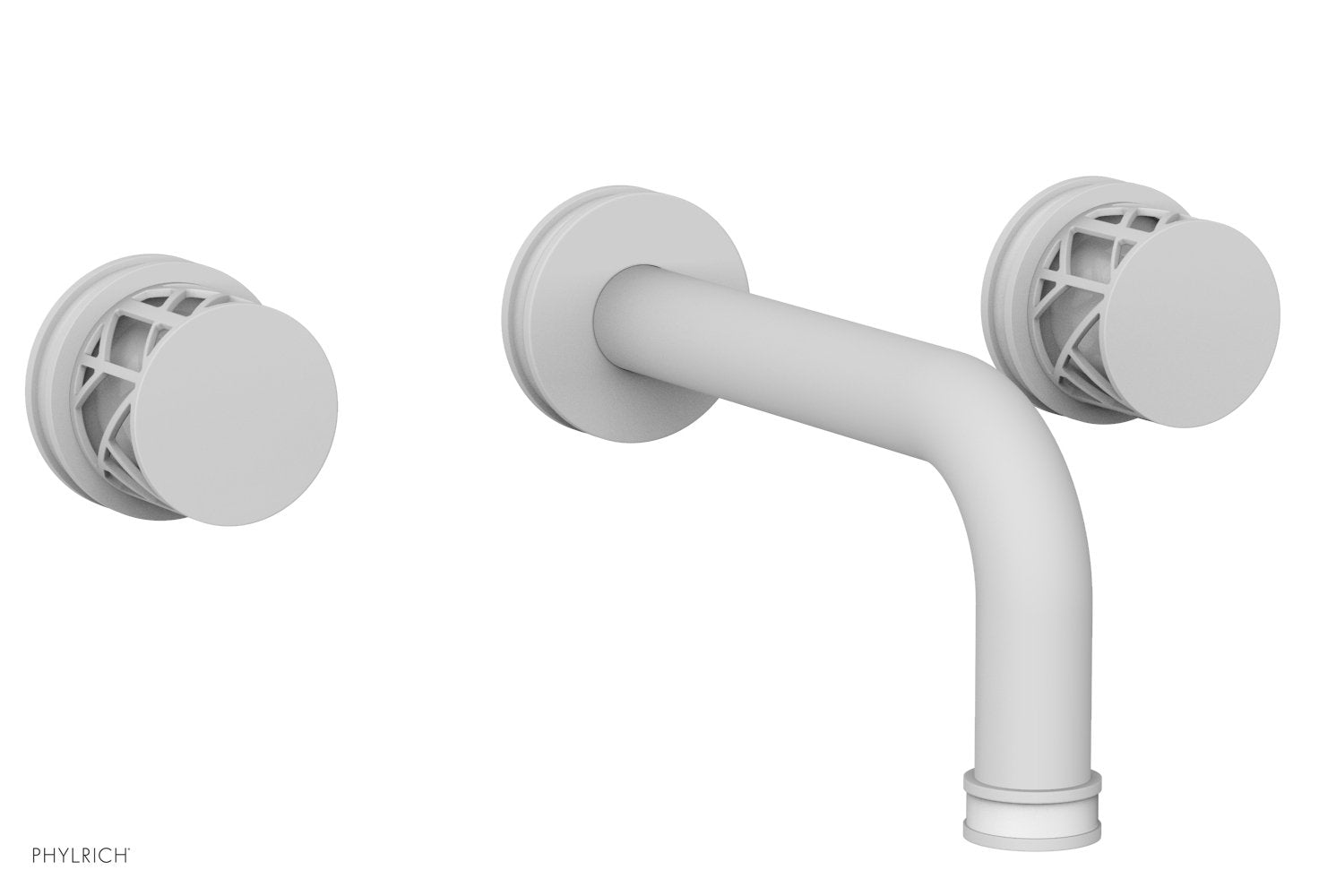 1-1/8" - Satin White - JOLIE Wall Tub Set - Round Handles with "White" Accents 222-56 by Phylrich - New York Hardware