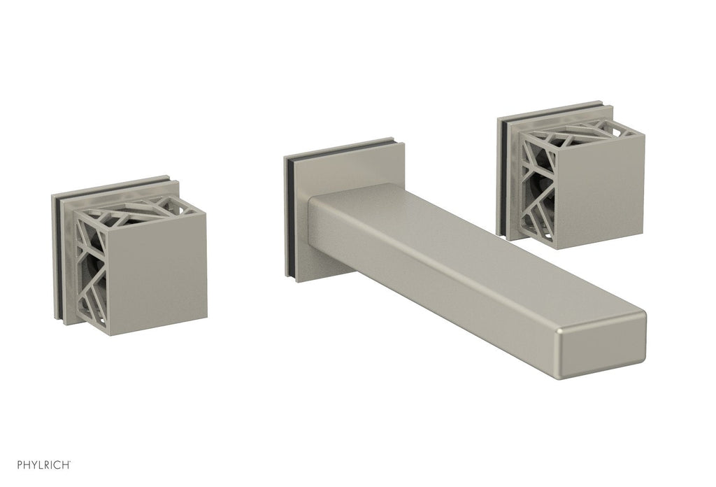 1-1/8" - Burnished Nickel - JOLIE Wall Tub Set - Square Handles with "Black" Accents 222-57 by Phylrich - New York Hardware