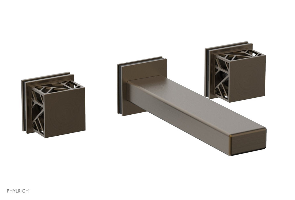 1-1/8" - Old English Brass - JOLIE Wall Tub Set - Square Handles with "Black" Accents 222-57 by Phylrich - New York Hardware