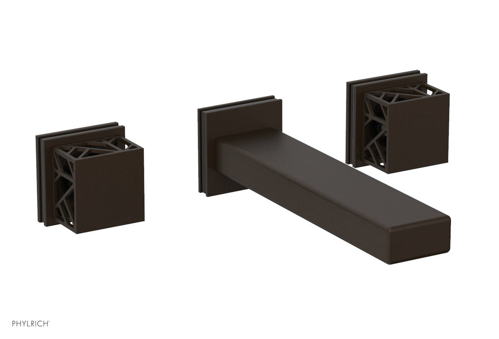 1-1/8" - Antique Bronze - JOLIE Wall Tub Set - Square Handles with "Black" Accents 222-57 by Phylrich - New York Hardware