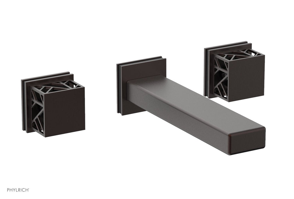 1-1/8" - Weathered Copper - JOLIE Wall Tub Set - Square Handles with "Black" Accents 222-57 by Phylrich - New York Hardware