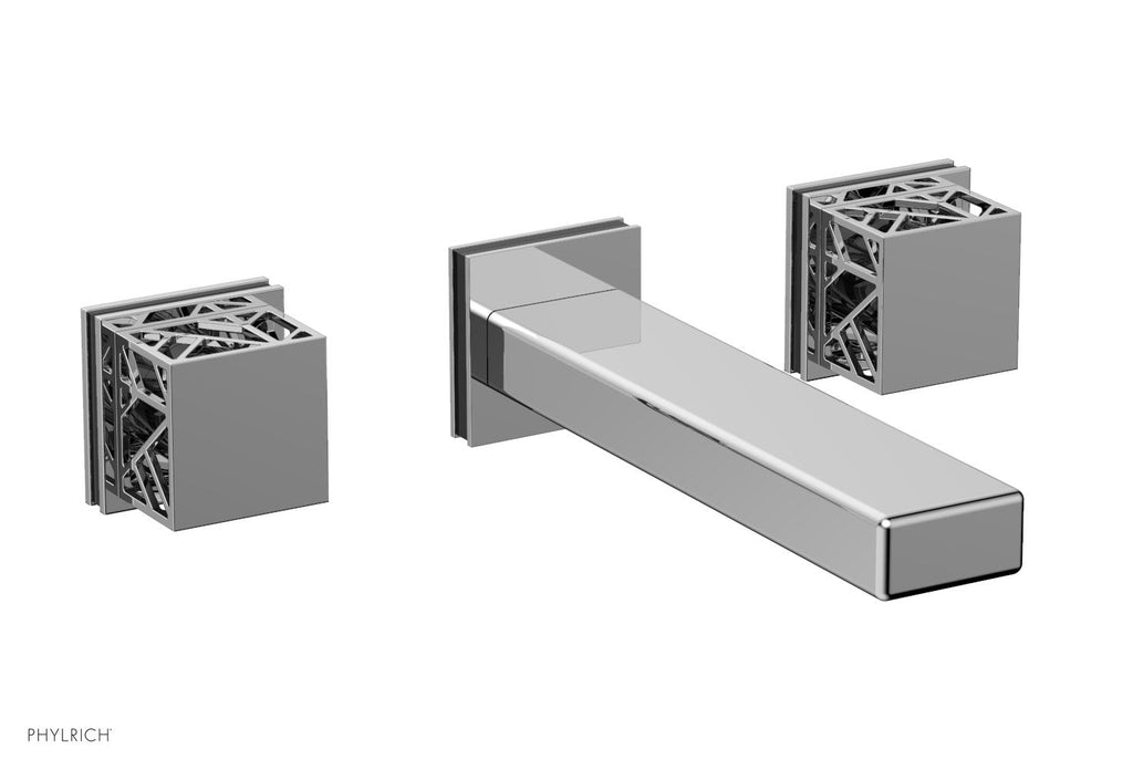 1-1/8" - Polished Chrome - JOLIE Wall Lavatory Set - Square Handles with "Black" Accents 222-12 by Phylrich - New York Hardware