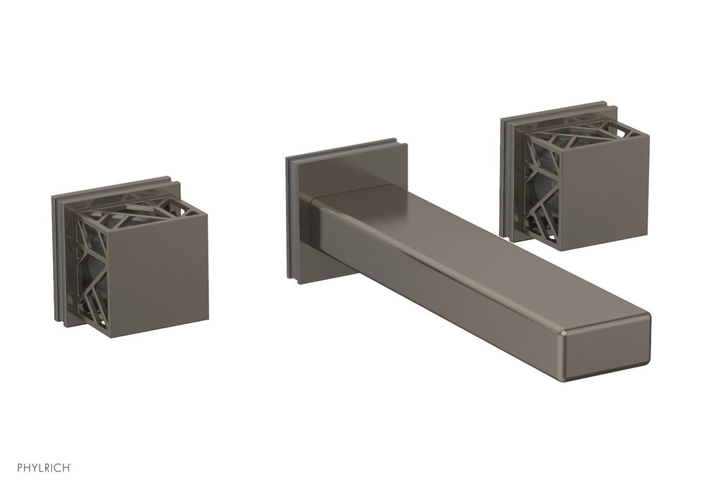 1-1/8" - Pewter - JOLIE Wall Tub Set - Square Handles with "Grey" Accents 222-57 by Phylrich - New York Hardware