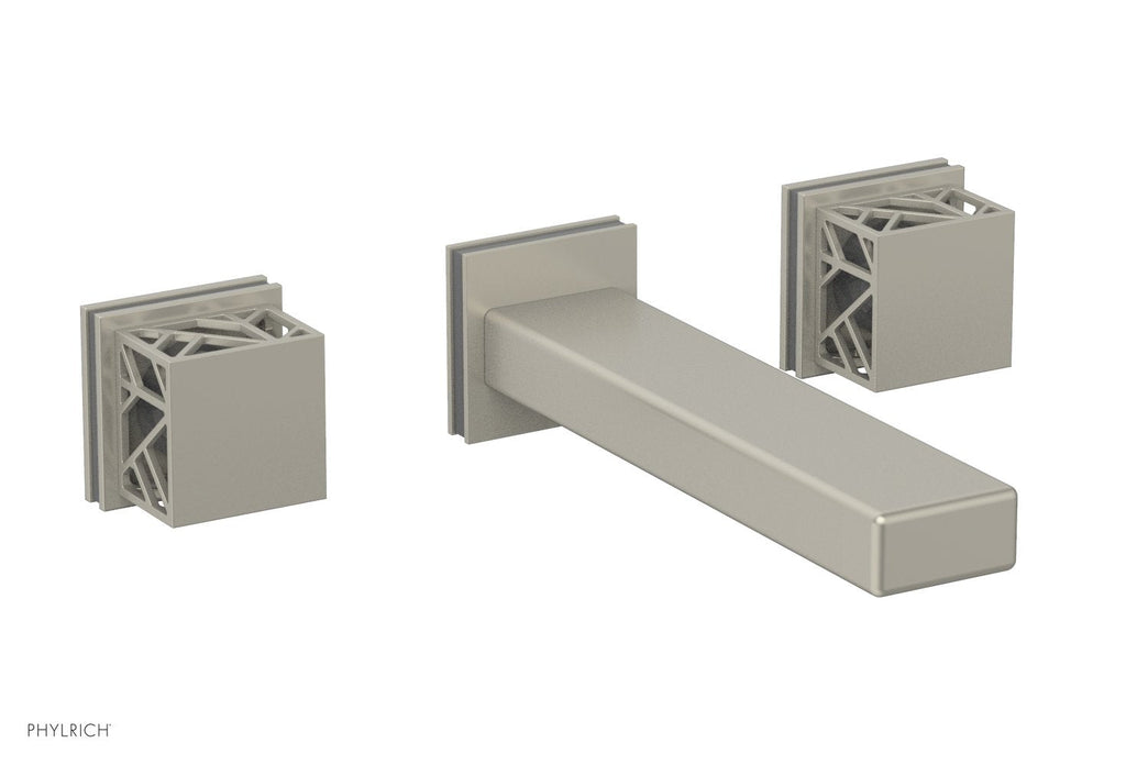 1-1/8" - Burnished Nickel - JOLIE Wall Tub Set - Square Handles with "Grey" Accents 222-57 by Phylrich - New York Hardware
