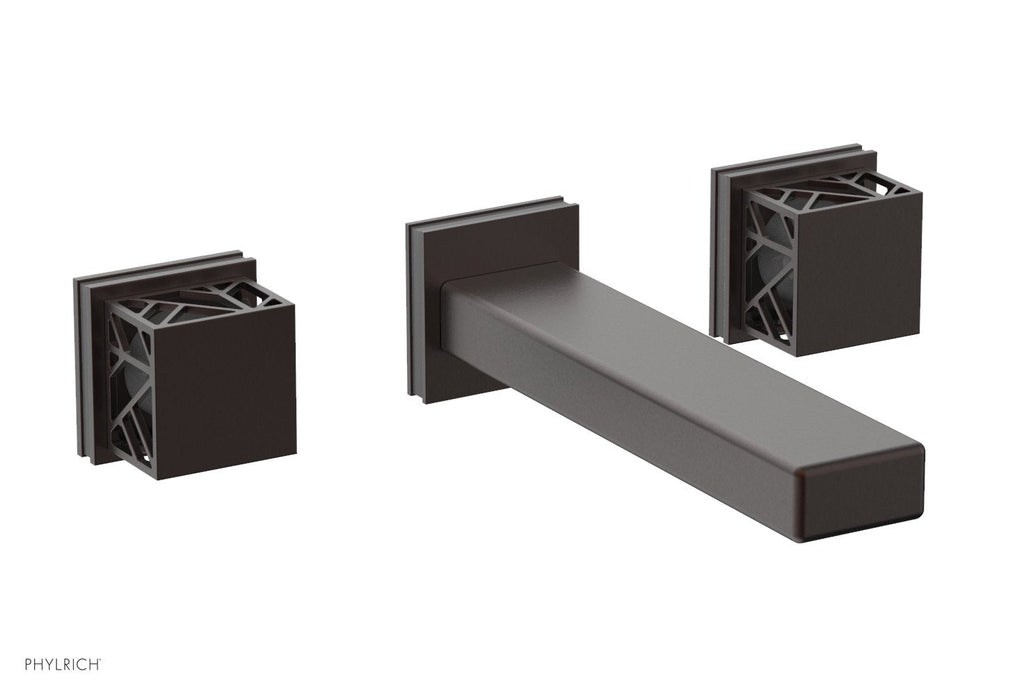 1-1/8" - Weathered Copper - JOLIE Wall Tub Set - Square Handles with "Grey" Accents 222-57 by Phylrich - New York Hardware