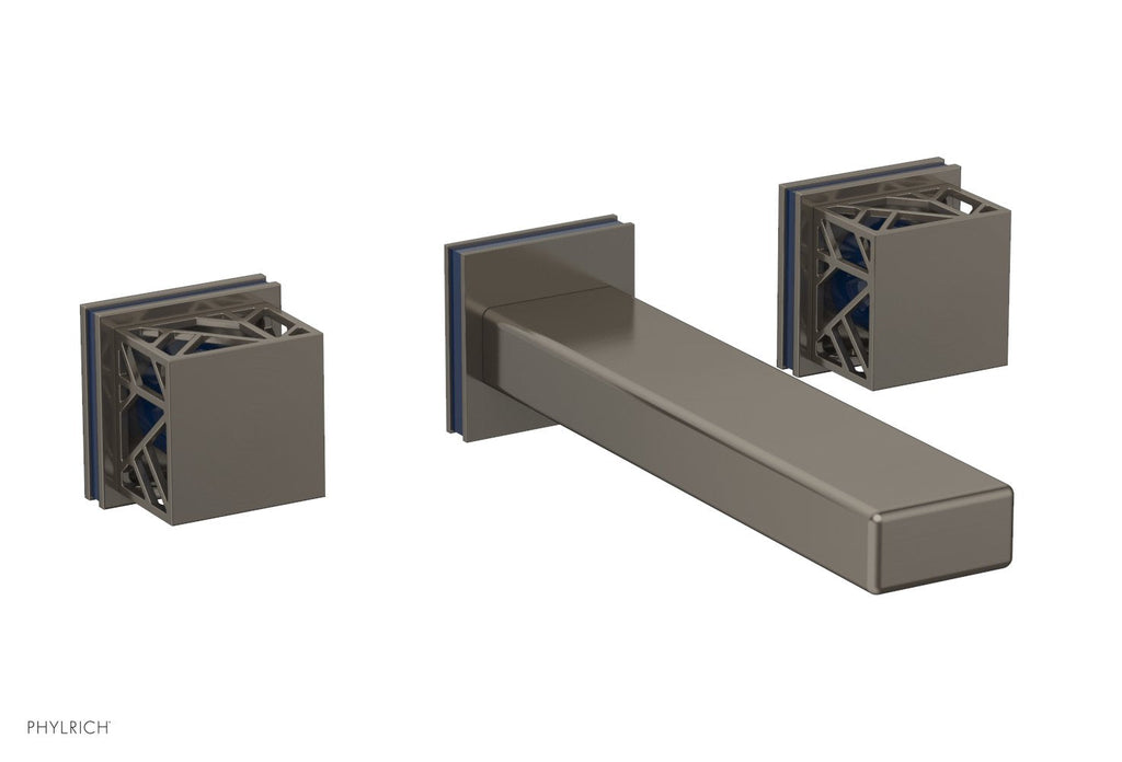 1-1/8" - Pewter - JOLIE Wall Tub Set - Square Handles with "Navy Blue" Accents 222-57 by Phylrich - New York Hardware