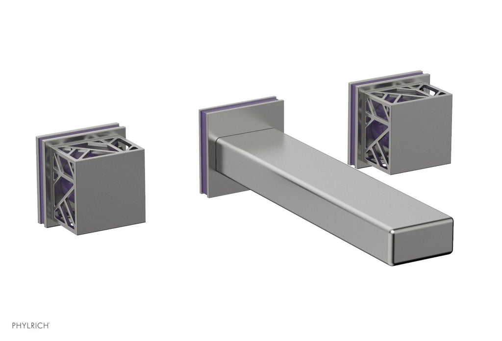1-1/8" - Polished Chrome - JOLIE Wall Tub Set - Square Handles with "Purple" Accents 222-57 by Phylrich - New York Hardware