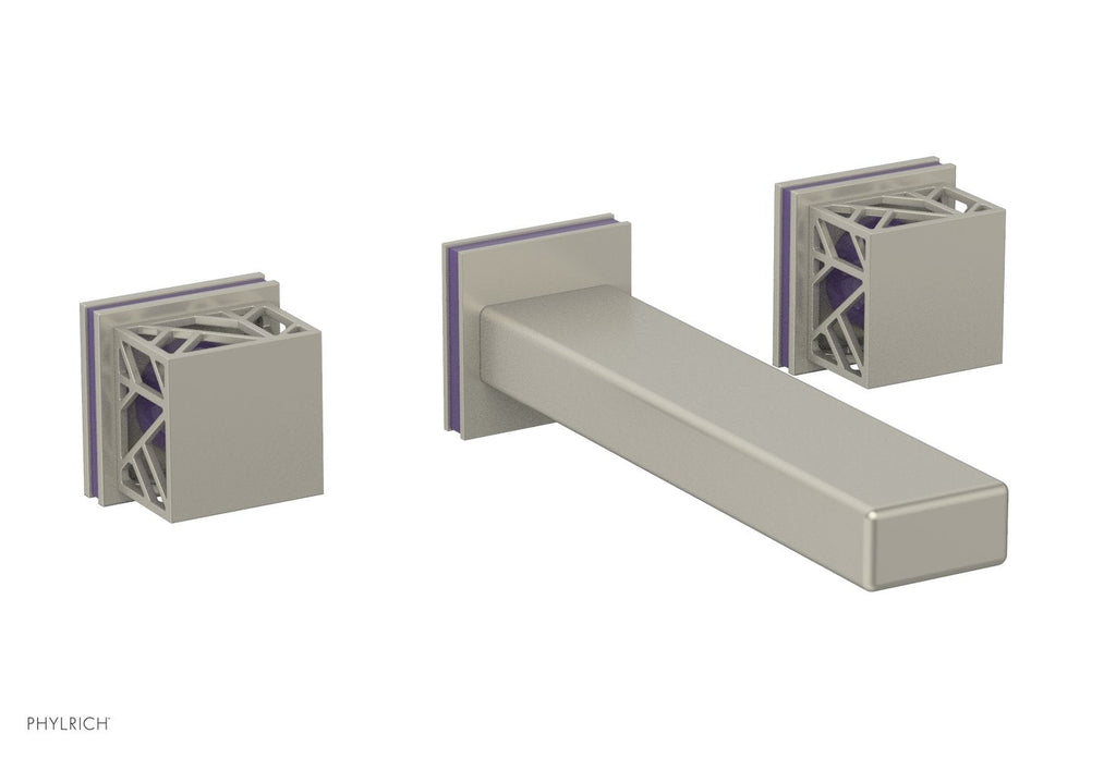 1-1/8" - Burnished Nickel - JOLIE Wall Tub Set - Square Handles with "Purple" Accents 222-57 by Phylrich - New York Hardware