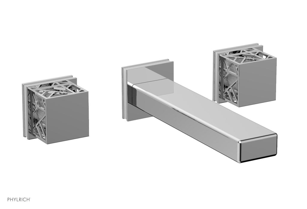 1-1/8" - Polished Chrome - JOLIE Wall Lavatory Set - Square Handles with "White" Accents 222-12 by Phylrich - New York Hardware