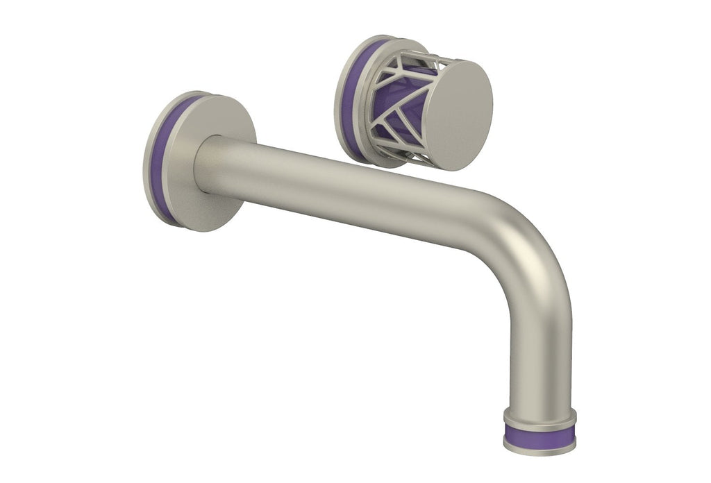 1-1/8" - Burnished Nickel - JOLIE Single Handle Wall Lavatory Set - Round Handle "Purple" Accents 222-15 by Phylrich - New York Hardware