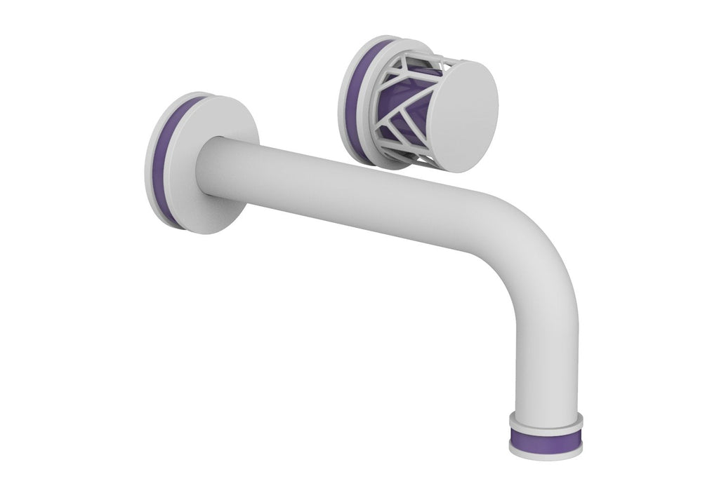 1-1/8" - Satin White - JOLIE Single Handle Wall Lavatory Set - Round Handle "Purple" Accents 222-15 by Phylrich - New York Hardware