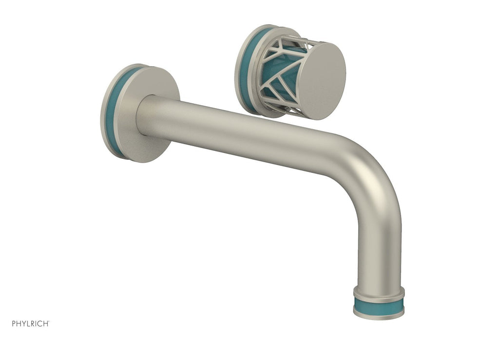 1-1/8" - Burnished Nickel - JOLIE Single Handle Wall Lavatory Set - Round Handle "Turquoise" Accents 222-15 by Phylrich - New York Hardware