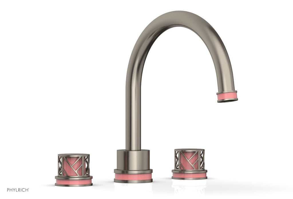10-15/16" - Pewter - JOLIE Deck Tub Set - Round Handles with "Pink" Accents 222-40 by Phylrich - New York Hardware