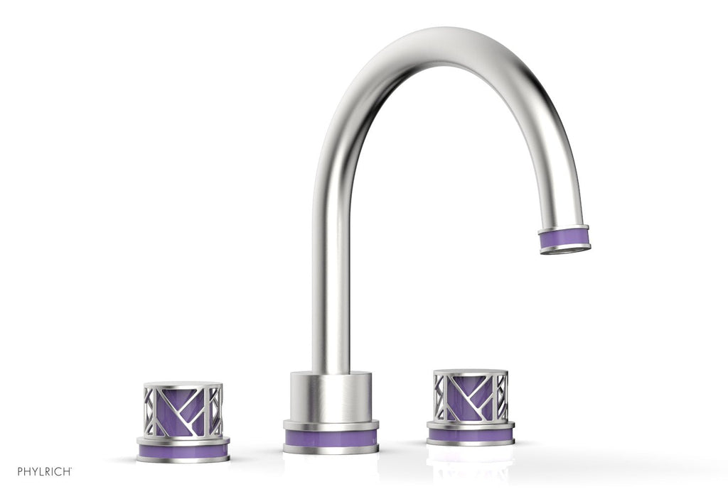 10-15/16" - Satin Chrome - JOLIE Deck Tub Set - Round Handles with "Purple" Accents 222-40 by Phylrich - New York Hardware