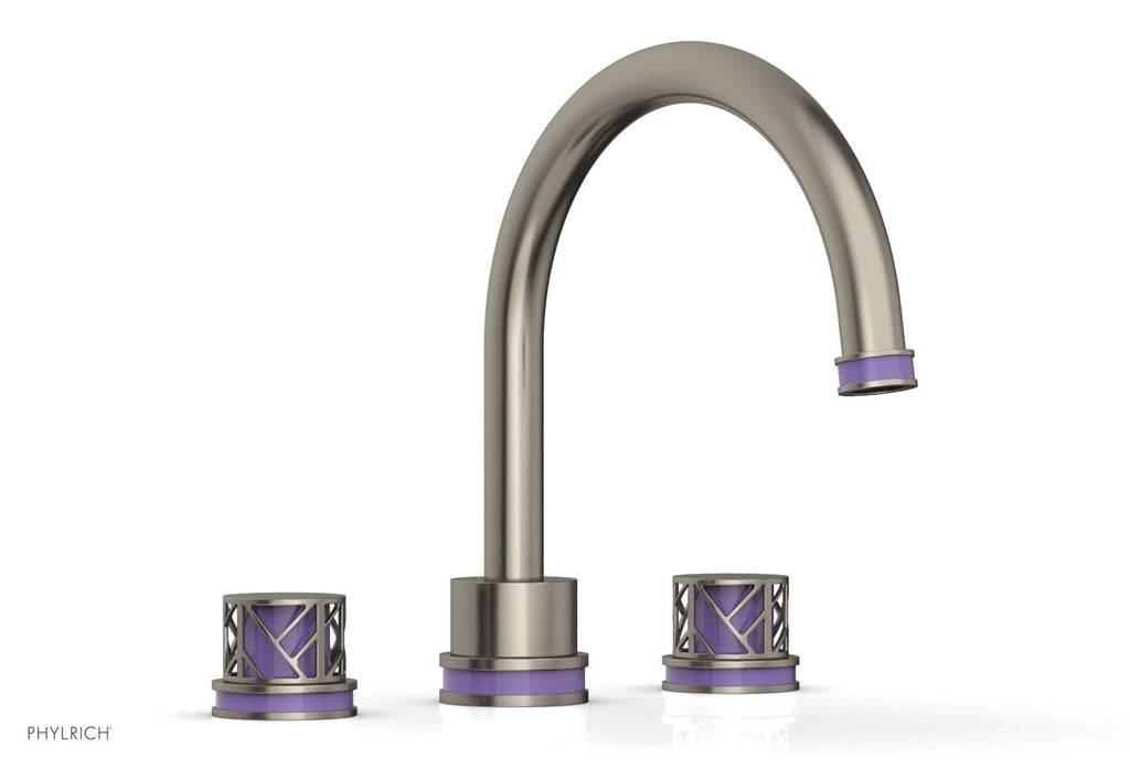 10-15/16" - Pewter - JOLIE Deck Tub Set - Round Handles with "Purple" Accents 222-40 by Phylrich - New York Hardware