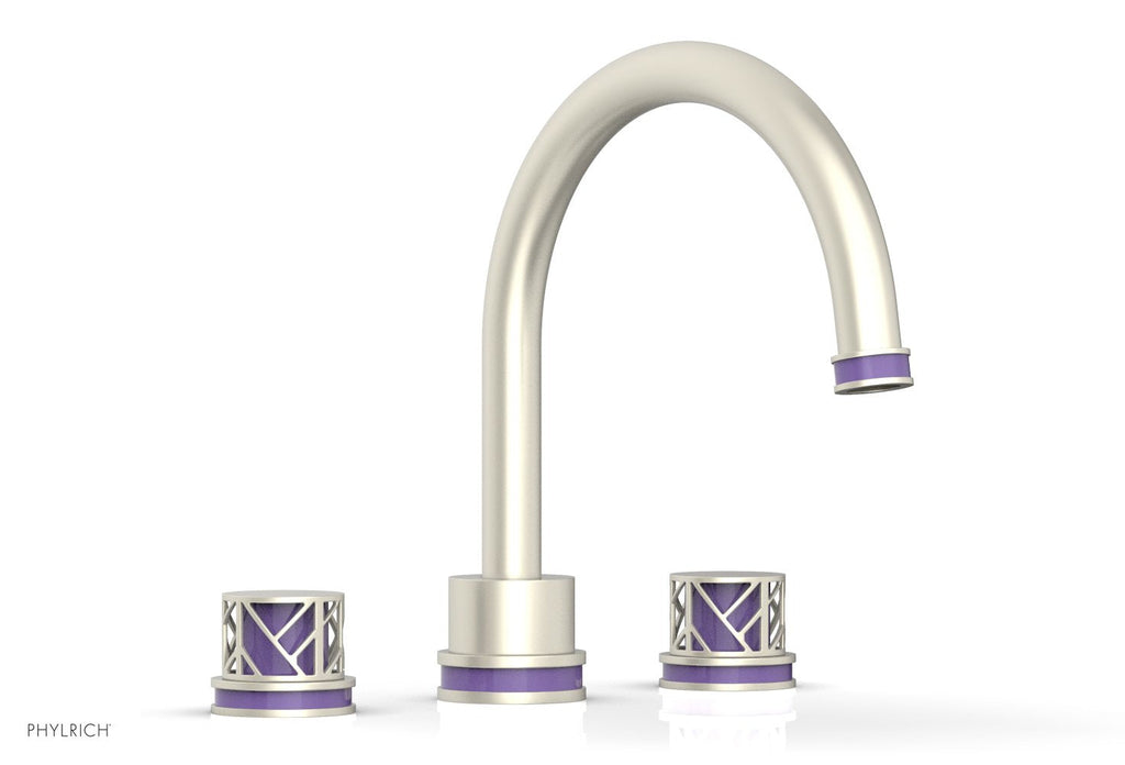 10-15/16" - Burnished Nickel - JOLIE Deck Tub Set - Round Handles with "Purple" Accents 222-40 by Phylrich - New York Hardware