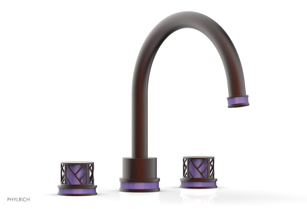 10-15/16" - Weathered Copper - JOLIE Deck Tub Set - Round Handles with "Purple" Accents 222-40 by Phylrich - New York Hardware