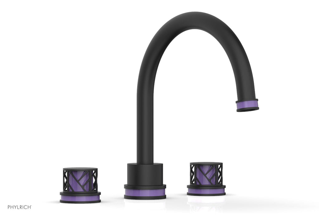 10-15/16" - Polished Chrome - JOLIE Deck Tub Set - Round Handles with "Purple" Accents 222-40 by Phylrich - New York Hardware