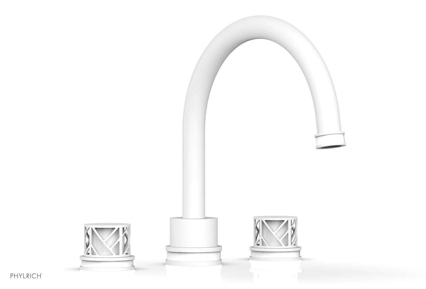 10-15/16" - Satin White - JOLIE Deck Tub Set - Round Handles with "White" Accents 222-40 by Phylrich - New York Hardware