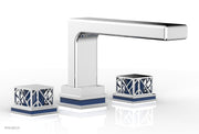 6-1/2" - Polished Chrome - JOLIE Deck Tub Set - Square Handles with "Navy Blue" Accents 222-41 by Phylrich - New York Hardware