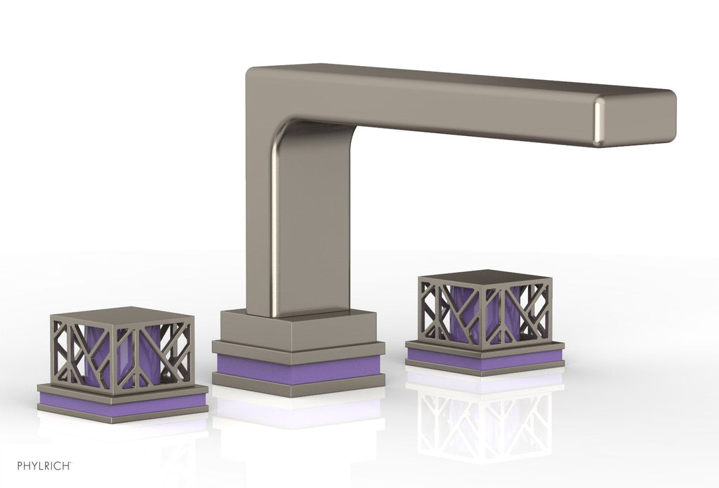 6-1/2" - Pewter - JOLIE Deck Tub Set - Square Handles with "Purple" Accents 222-41 by Phylrich - New York Hardware