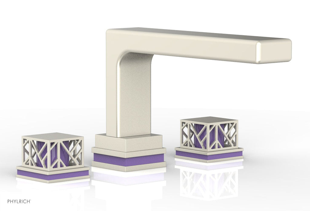 6-1/2" - Burnished Nickel - JOLIE Deck Tub Set - Square Handles with "Purple" Accents 222-41 by Phylrich - New York Hardware