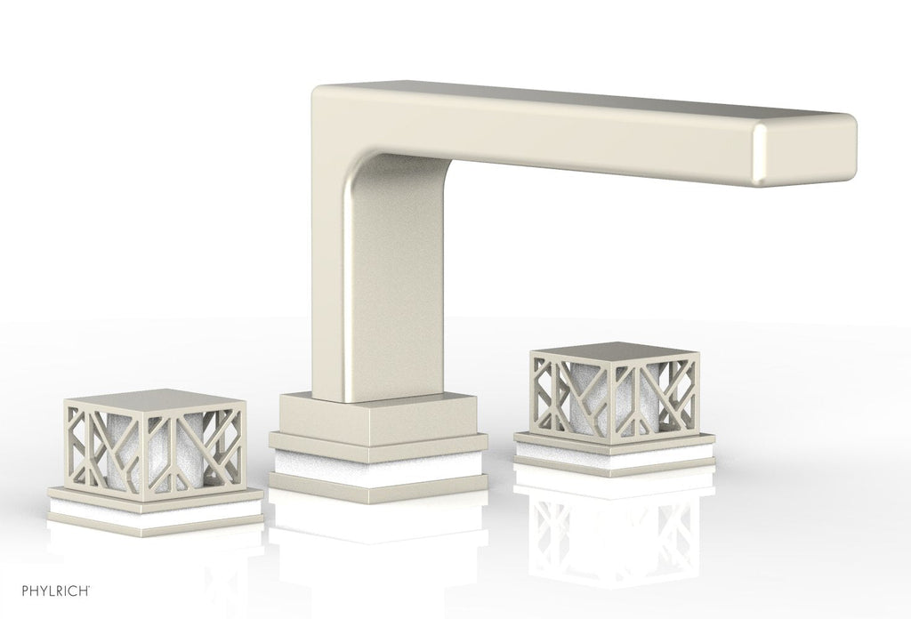 6-1/2" - Burnished Nickel - JOLIE Deck Tub Set - Square Handles with "White" Accents 222-41 by Phylrich - New York Hardware