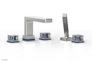 1-3/8" - Polished Chrome - JOLIE Deck Tub Set with Hand Shower - Square Handles with "Navy Blue" Accents 222-49 by Phylrich - New York Hardware